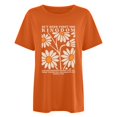 thumbnail image 4 of Tiweut Casual T Shirts for Womens Round Neck Short Sleeve Floral Graphic Print Religious Pullover Tops,Orange, 4 of 4