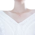 thumbnail image 3 of FELTECHELECTR 1 collar de plata con cadena de clavícula en forma de ratón, elegante y moderno, con circonitas a juego para mujer (oro rosa)., 3 of 4