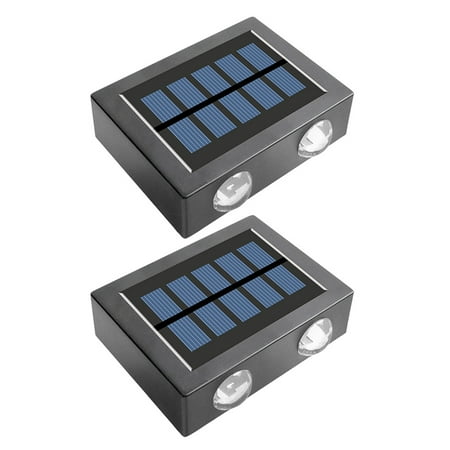 

GEjnmdty 2pcs 4LED Solar Outdoor Night Light Waterproof for Courtyard Park (White Light)