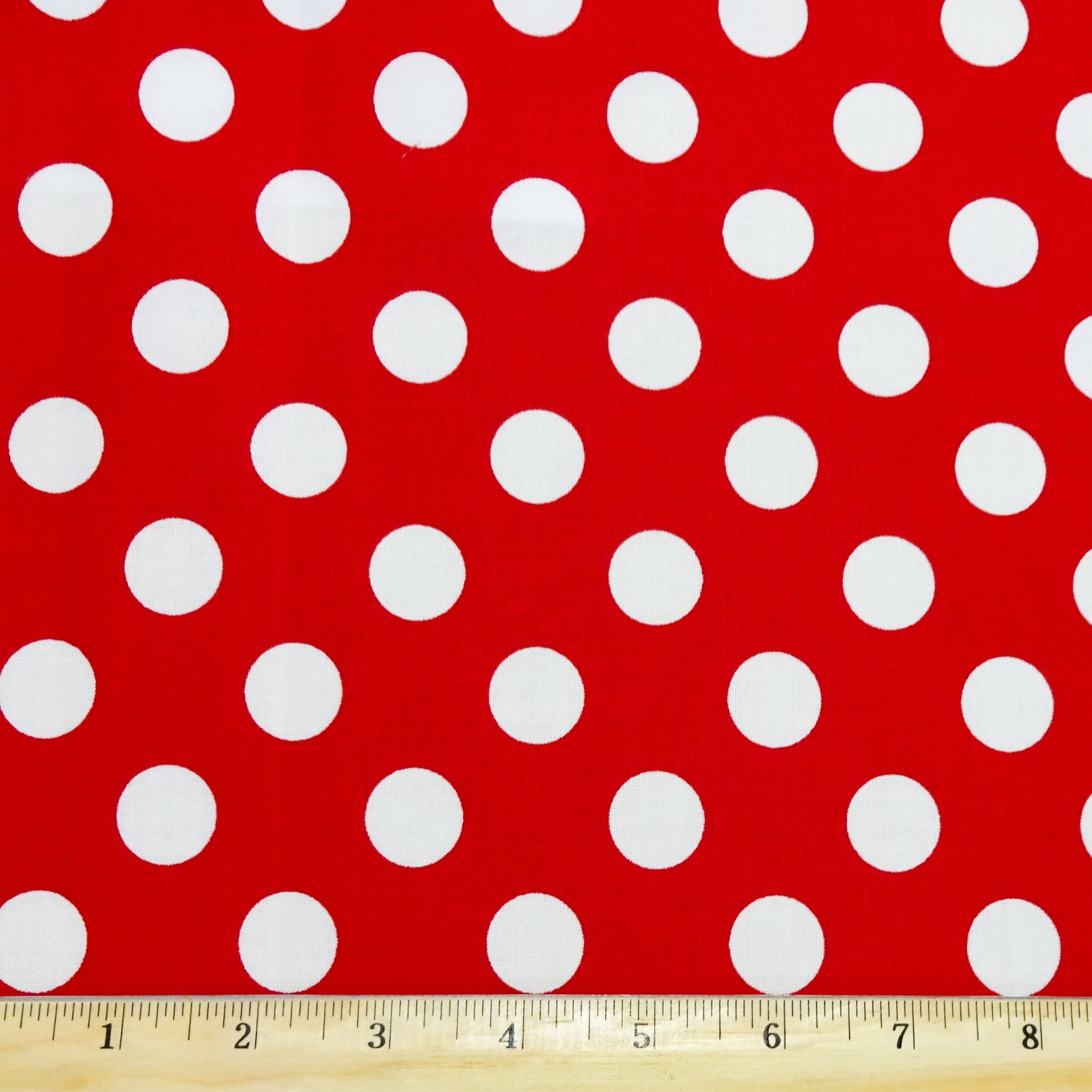 Waverly Inspirations 1 Yard Cut 100% Cotton Large Dot Print Fabric, Poppy Red, 44" Wide for Quilting & Sewing