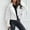 *White, variant on ClodeEU Women's Wool Blend Short Button Jacket,Lapel Collar Casual Jacket,Cropped Blazer Jacket Black,Womens Plus XL