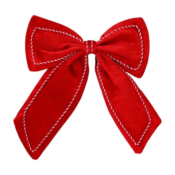 WWG Christmas Hanging Bow Decor, Soft Fabric 3D Bow Ornament, Classic Holiday Bow for Christmas Tree Wreath Garland, Reusable Wrinkle Resistant Bow, Versatile Gift Topper for Entryway Window Wall