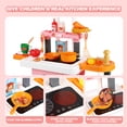 thumbnail image 2 of Anpro 28Inch Play Kitchen Set for Kids, 49PCS Pretend Toddler Kitchen Playset with Sounds & Lights, Toy Kitchen Cooking Set, Best Learning Toy Gifts for Toddlers Boys Girls, Pink, 2 of 11