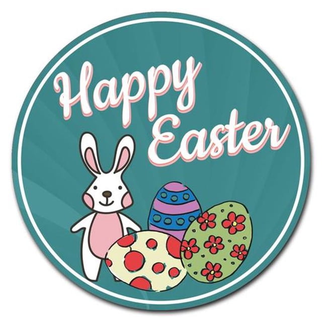 SignMission C-16-CIR-WS-Happy Easter 2 Corrugated Plastic Sign with Stakes 16 in. Circular - Happy Easter