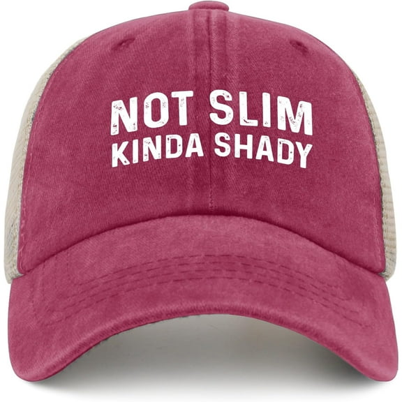 Funny Trucker Hat NOT Slim Kinda Shady Trucker Hat Men Vintage Mesh Hats for Summer