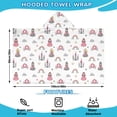 thumbnail image 2 of Beige Princess Castle Rainbow Pattern Hooded Bath Towel，60"x35" for Ages 3 To 12 Kids, Quick Dry Lightweight Soft Microfiber Hood Beach Towel Cover Up for Kids, 2 of 7