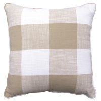 Mainstays, Plaid Pillow, 18''x18'', Tan