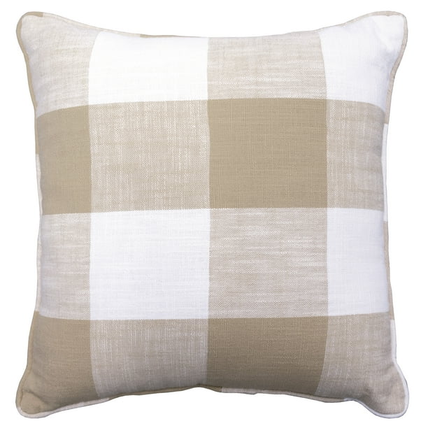 Mainstays Plaid Decorative Pillow, 18''x18'', Tan