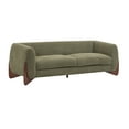 thumbnail image 3 of GDF Studio Nate Boucle Upholstery Sofa Set, Rounded Design with Solid Wood Wedge Legs, Plush Cushions, 3-seater Sofa and Loveseat, Olive Green, 3 of 16