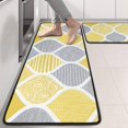 thumbnail image 2 of Kitchen Rugs Sets Of 2,Yellow and Gray Geometric Quatrefoil Pattern Anti Fatigue Kitchen Mat Rugs Non Slip Washable,Decorative Kitchen Floor Mats for Kitchen,Sink,Laundry,17"x47"+17"x47", 2 of 5
