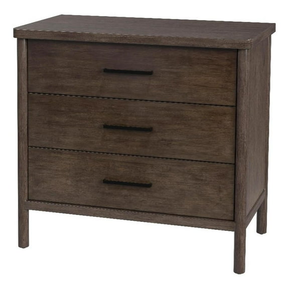 Beaumont Lane Mid-Century 3 Drawer Rounded Leg Wood Dresser in Soft Brown