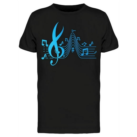Music Note On Blue Tee Men's -Image by Shutterstock