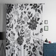 thumbnail image 3 of Black And White Flowers Tulle Curtains for Living Room Bedroom Modern Chiffon Sheer Kitchen Curtains, 3 of 7