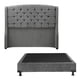 thumbnail image 1 of Box Base Cama Matrimonial + Cabecera Sitka Gris Oscuro, 1 of 8