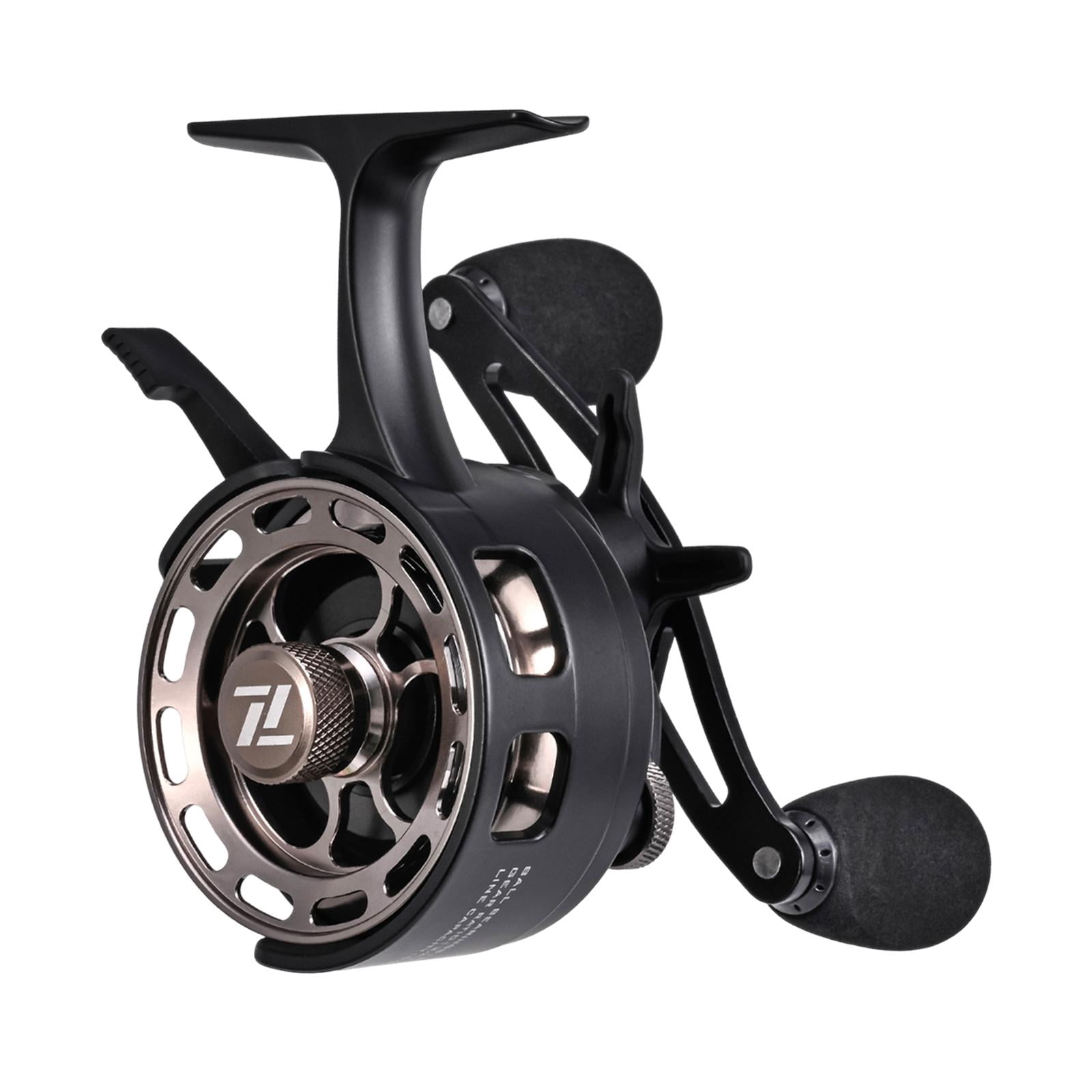 koolsoo Ice Fishing Reel Ultralight Ice Fishing Equipment for Freshwater Summer Black Right Hand
