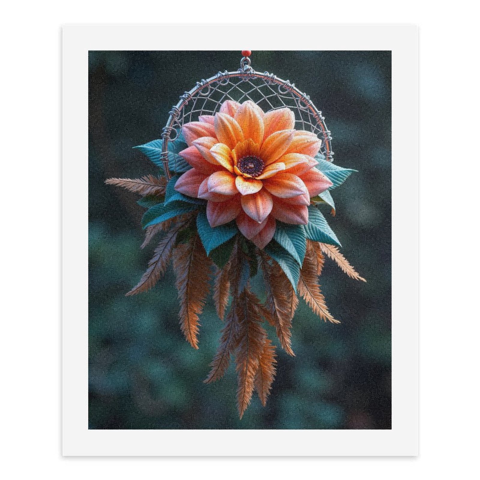 Paint By Numbers Kit for Adults Beginner - DIY Floral Dreamcatcher Art Display Canvas Painting Kits for Adults, Frameless Paint By Number for Adults for Home Wall Decor 16x20 Inch