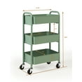 thumbnail image 6 of SunnyPoint 3-Tier Compact Rolling Metal Utility Cart with Caster Wheels, TURQ, 6 of 7