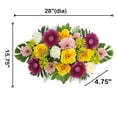 thumbnail image 3 of Mainstays Outdoor Artificial Floral Headstone Saddle, Yellow Rose, Pink Poppy & White Ranunculus, 3 of 8