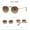 Gold frame gradually tea piece, variant on Mens Polygon Sunglasses with UV400 Protection AC Lens Full Frame Metal Frame for Driving Commute Outdoor Sports Fashion