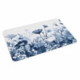 thumbnail image 4 of Navy Blue Flowers Door Mat Indoor Outdoor, Summer Pastoral Botanical Non Slip Welcome Mat with Rubber Backing, Absorbent Fabric Front Door Mats Entryway Rug for Home Patio Entrance 18"x30", 4 of 9