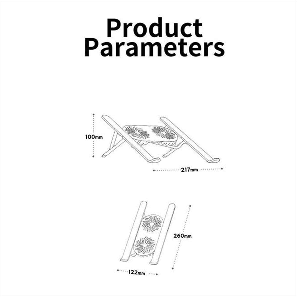 Foldable Laptop Stand with Cooling Fan, Cooler Pad for Tablet - Enhanced Cooling Support and Portable Design D Silver