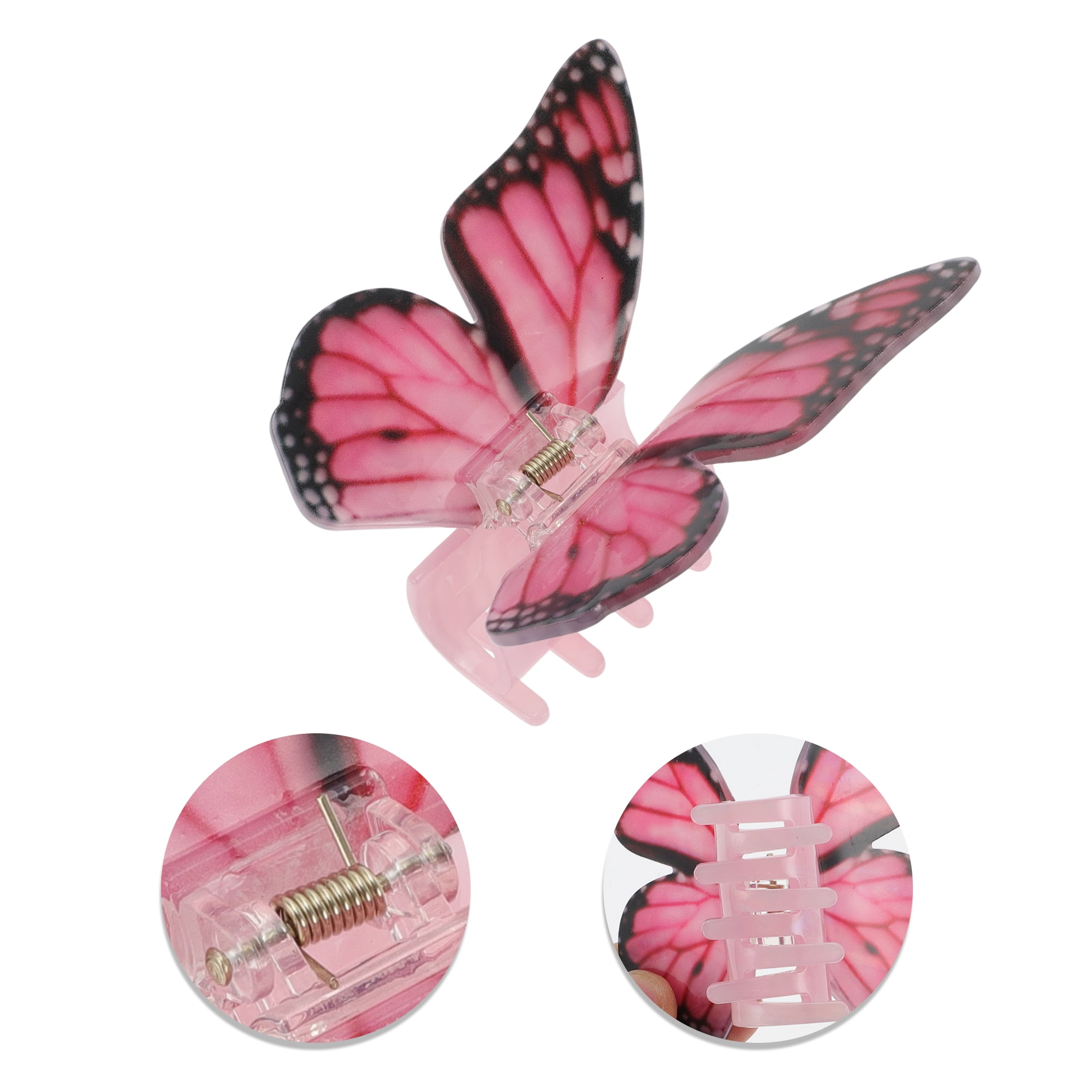 Unique Bargains Halloween Christmas Hair Clips Butterfly 3.74"x3.54"x1.97" 4 Pcs Dark Blue Rose Red