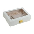 thumbnail image 1 of Caja de exhibición para guardar joyas de cuero sintético multiusos para pulseras y anillos. Elegante. Blanco, 1 of 9