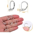 thumbnail image 3 of 50pcs Stainless Steel Lever Back Earrings French Hooks Leverback Hoop Earwire Earring Components with Loop for DIY Earrings Jewelry Making, 14x12mm, 3 of 5