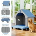 thumbnail image 4 of LHBcraft Durable Dog House Outdoor Indoor, Wateproof Dog Kennel with Elevated Floor and Sloping roof for Small Medium Dogs,Blue,32.95"L×31.5"W×37.88"H, 4 of 8