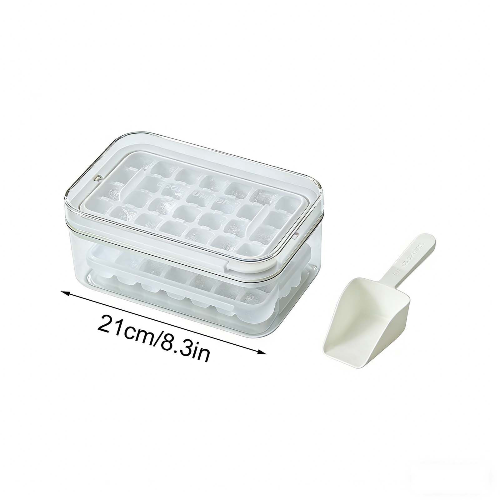 Ice Cube Tray Press Type Ice Mold Maker Easy Release Stackable Freezer Ice Tray Space Saving Ice Maker For Coffee Drink Party Home Kitchen Office Use Daily Beverage Cooling