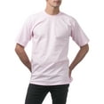 thumbnail image 4 of Pro Club Men's 3-Pack Heavyweight Cotton Short Sleeve Crew Neck T-Shirt, Pink, 2X-Large, 4 of 5
