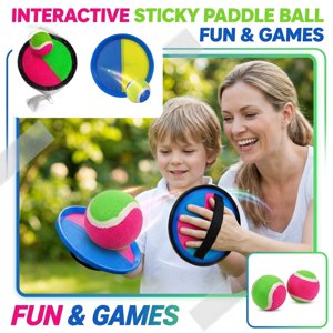 Toss and Catch Ball Toys Sticky Velcro Ball Toys - Outdoor Play Games Beach Toys Camping Games Beach Game Set Sports Game Set 2 Paddles 1 Balls