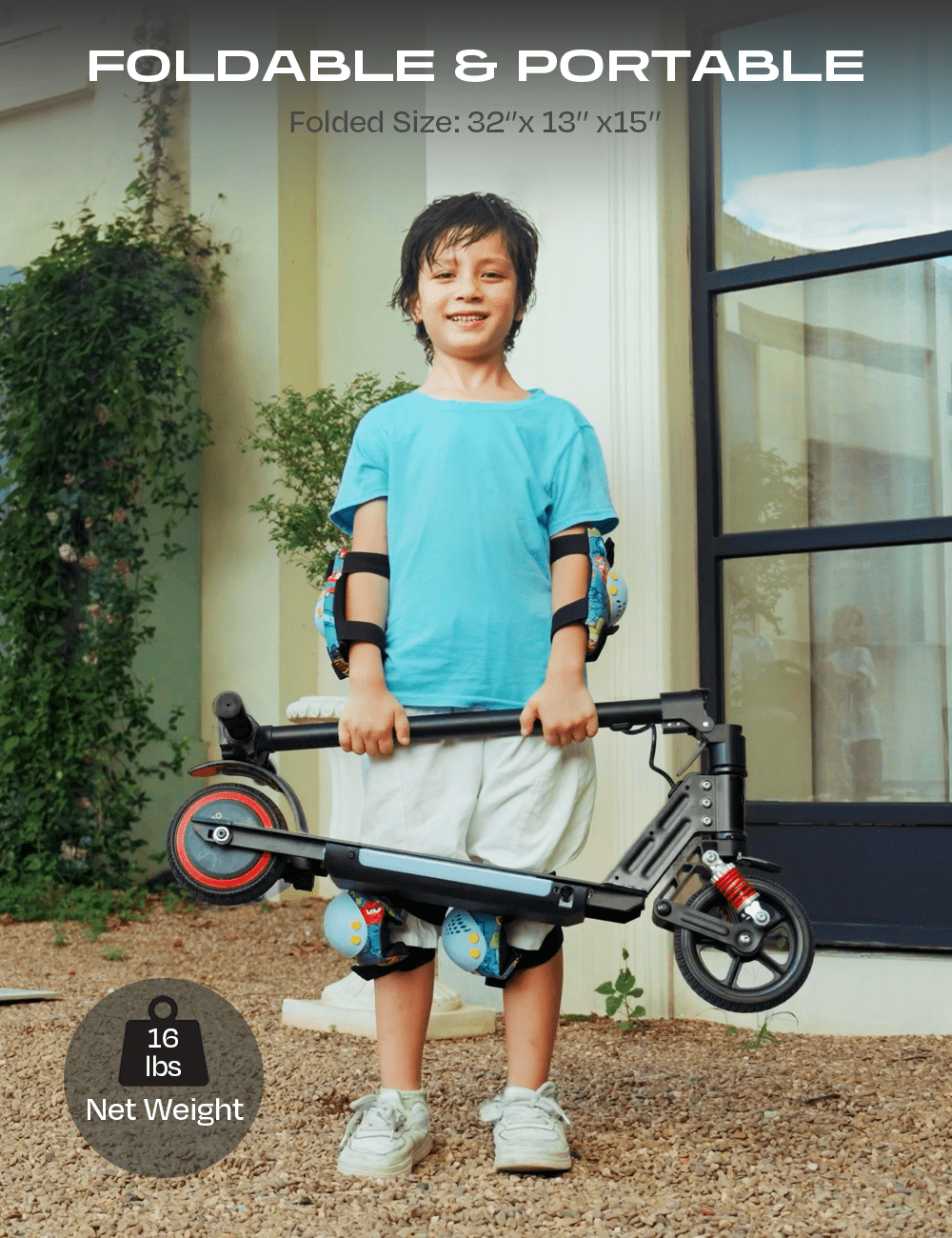 Aigo HappyRoll Kids Electric Scooter E3，Dual, Solid tires，toddler electric scooter，easy roller scooter