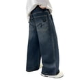 thumbnail image 4 of CPNG Spring Autumn Trendy Jeans for Boys Teen Boys Casual Baggy Denim Pants Elastic High Waist Denim Trousers(Blue,13-14 Years), 4 of 5