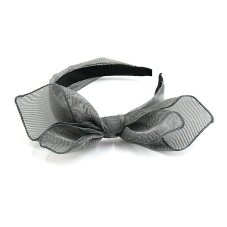 Gray Lace Bow Tie Decorative Hair Band Hairband Headband Headwear for Women