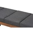 thumbnail image 4 of Baxton Studio Larisa Mid-Century Modern Charcoal Fabric Upholstered Wood Bench, 4 of 5