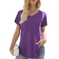 thumbnail image 6 of Womens Athletic Tops T Shirt Women Short Sleeve Exercise Shirts Women Casual Workout Tops Pack of T Shirts Oversized Tee Shirt Women's Tees Polyester Tees Short Sleeved Athletic Purple S, 6 of 6