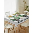 thumbnail image 2 of Hello Spring Rectangle Tablecloth, Easter Flowers Green Truck Floral Orange Plaid Waterproof & StainResistant Tablecloth, Washable Oil-proof Table Cover for Dining/Party/Wedding/Buffet 52x70 In, 2 of 9
