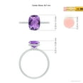 thumbnail image 4 of ANGARA Natural Thin Shank Cushion Cut 2 ct Amethyst Ring with Diamonds in 14K White Gold for Women (Size-9x7mm) | February Birthstone, Anniversary, Jewelry Gift for Women | Natural Amethyst Ring, 4 of 9