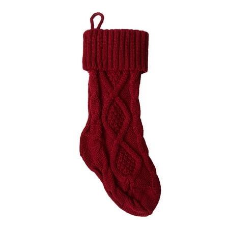 Christmas Holiday Knitted Stocking Hanging Crochet Stock Tree Ornament