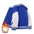 thumbnail image 2 of Generic Kids Jackets Boys Girls Coat Spring Autumn Winter New Children Plus Baseball Clothes Baby Cardigan Small Medium Thick Top Casual Lightweight Plain Button School Coat(7-8 Years,Dark Blue), 2 of 4