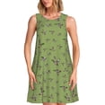 thumbnail image 1 of Easygdp Mallard Duck para Vestido Transpirable de Mujer, Vestido Suelto de Manga Corta con Pliegues y Bolsillos para el Verano, 1 of 7