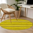 thumbnail image 5 of Vintage Farmhouse Round Area&nbsp;Rug 3ft Abstract Yellow Wood Grain Texture Non-Slip&nbsp;Washable Circle Rugs Soft Felt Indoor Floor Mat for Bedroom Kitchen Living Room Bathroom, 5 of 9