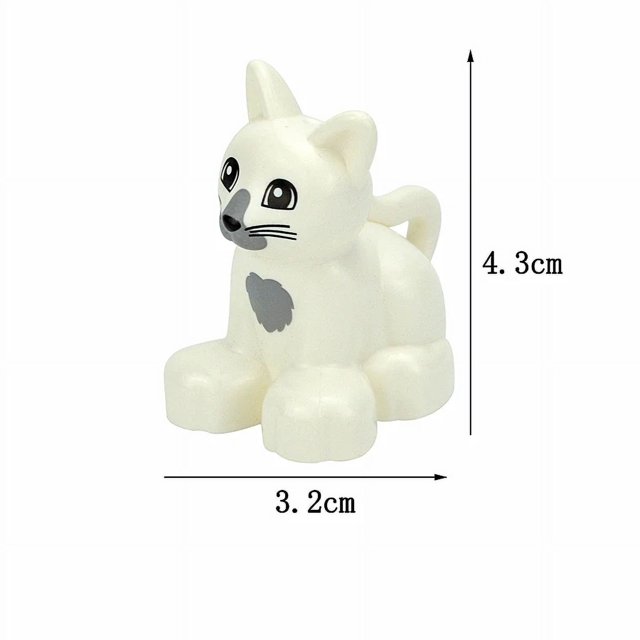Duploes a granel, bloques de construcción de gran tamaño, animales, mascota, Tigre, Panda, conejos, León, delfines, modelo de granja, Zoo, juguetes educativos compatibles