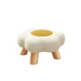 thumbnail image 2 of kkbbma under $5 Small Footstool, Flower Shape Wood Ottoman Stool, Sofa Tea Stool, Velvet Padded Shoes Bench, Footrest Stepstool, Padded Seat Wooden Legs, for Bedroom, 2 of 9