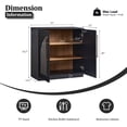 thumbnail image 2 of Modern Fort Storage Cabinet, Fluted Arched Door Accent Chest with Adjustable Shelves for Living Room Bedroom, Small Buffet Sideboard for Kitchen Entryway, Black, 2 of 11
