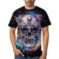 thumbnail image 4 of LAOLIUSN Men's Skull Graphic T Shirt, Colorful Paint Splatter Print Short Sleeve Crew Neck Tee, S-4XL, 4 of 7