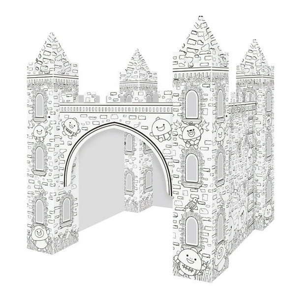 FELTECHELECTR juego de papel para colorear de castillo 3D, modelo de rompecabezas para colorear, bricolaje