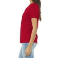 thumbnail image 3 of Women's Relaxed Jersey Short Sleeve V-Neck Tee Red Medium, 3 of 5