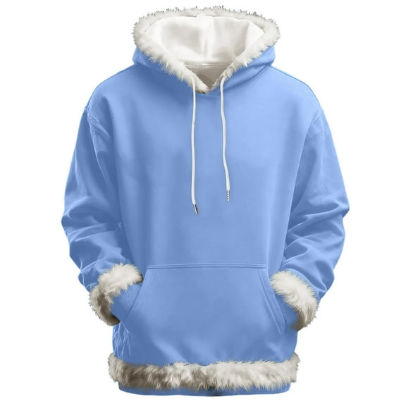 FYEGRE At-Home Relaxation Ladies' Hooded Sweatshirt Women's Fashion Hooded Sweatshirt Cozy Casual Pullover Soft Warm Winter Loungewear Outerwear Top For Daily Street S Light Blue S